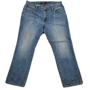 Gap Mens Jeans Measures Size 38x30 Straight Leg Medium Blue Denim Wash